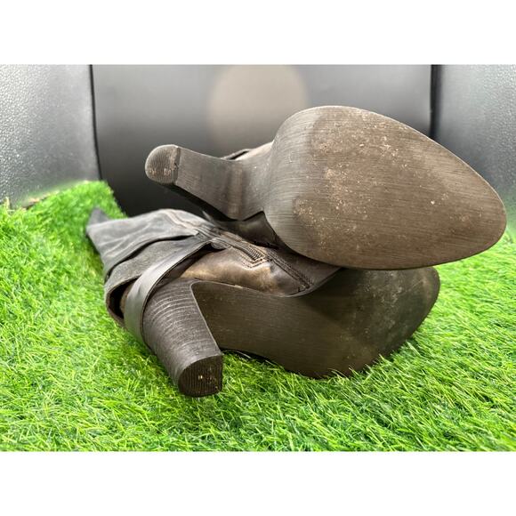 Carlos Santana- Grey- Suede Heeled Boots- Size 9.5W - Picture 9 of 10